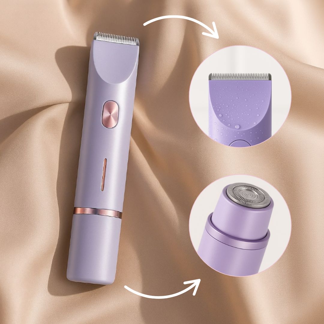 Cordless electric shaver with foil and rotary shaving heads