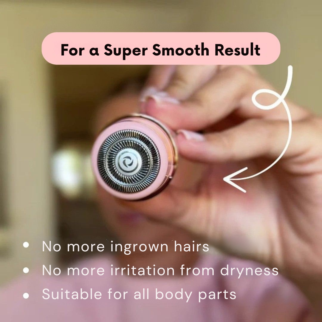 Cordless electric shaver with foil and rotary shaving heads