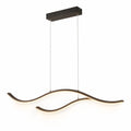 Kallest - Curved Wave Linear Ceiling Pendant Illuminating A Central Kitchen Island