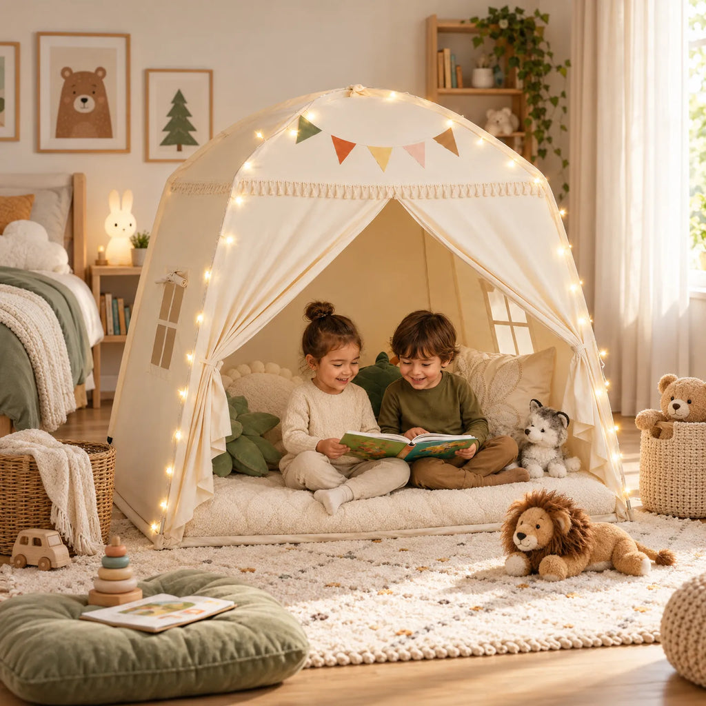 Kampi - Childrens Indoor Teepee Play Tent Reading Books Indoors