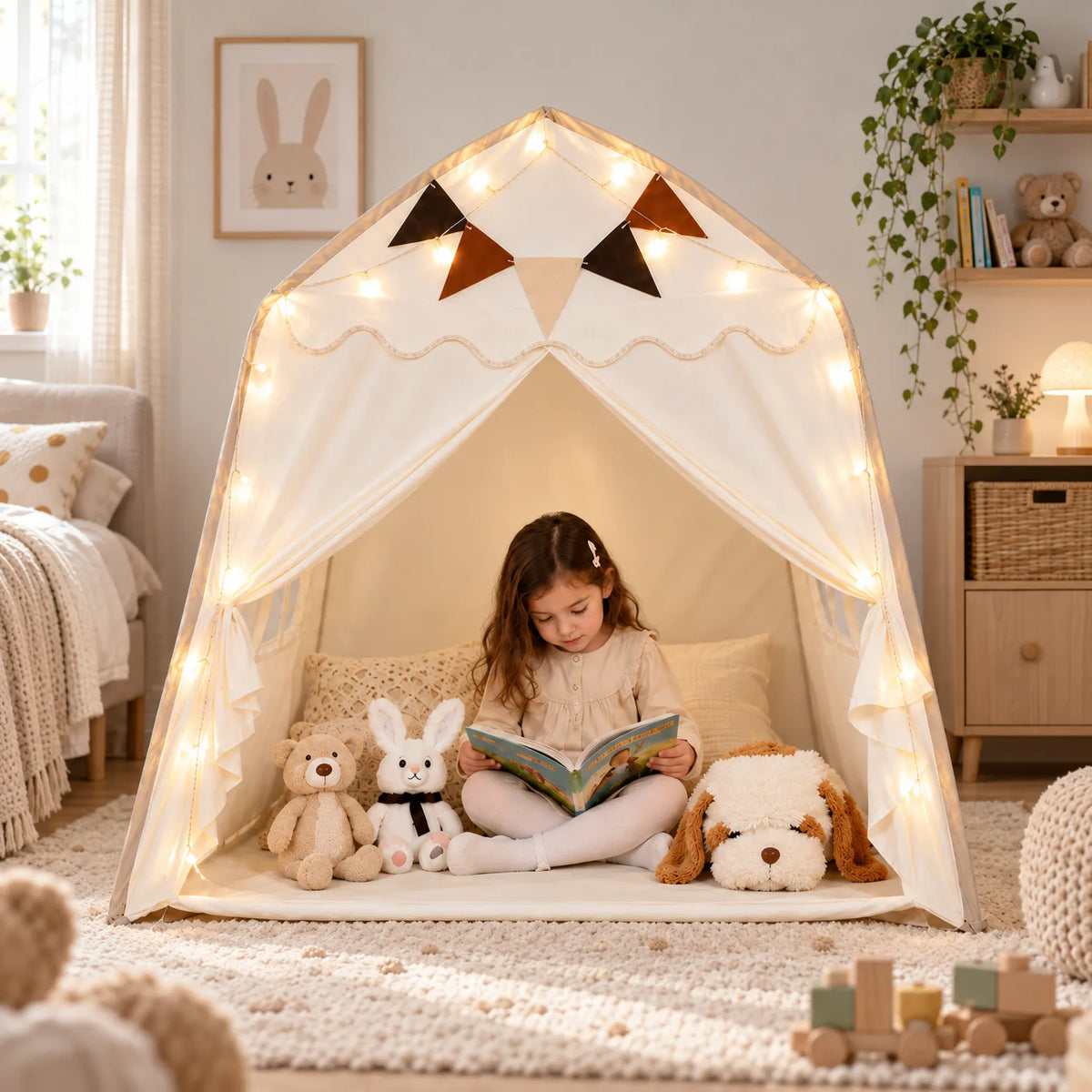 Kippi - Childrens Indoor Playhouse Tent Setting Up A Quiet Reading Corner