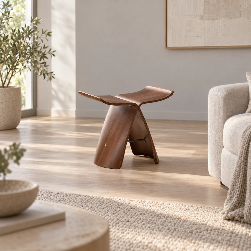 Kyoshi - Curved Wooden Stool Extra Seating