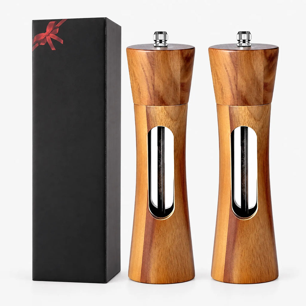 Lignum - Wooden Salt And Pepper Mills Seasoning Meals At The Table