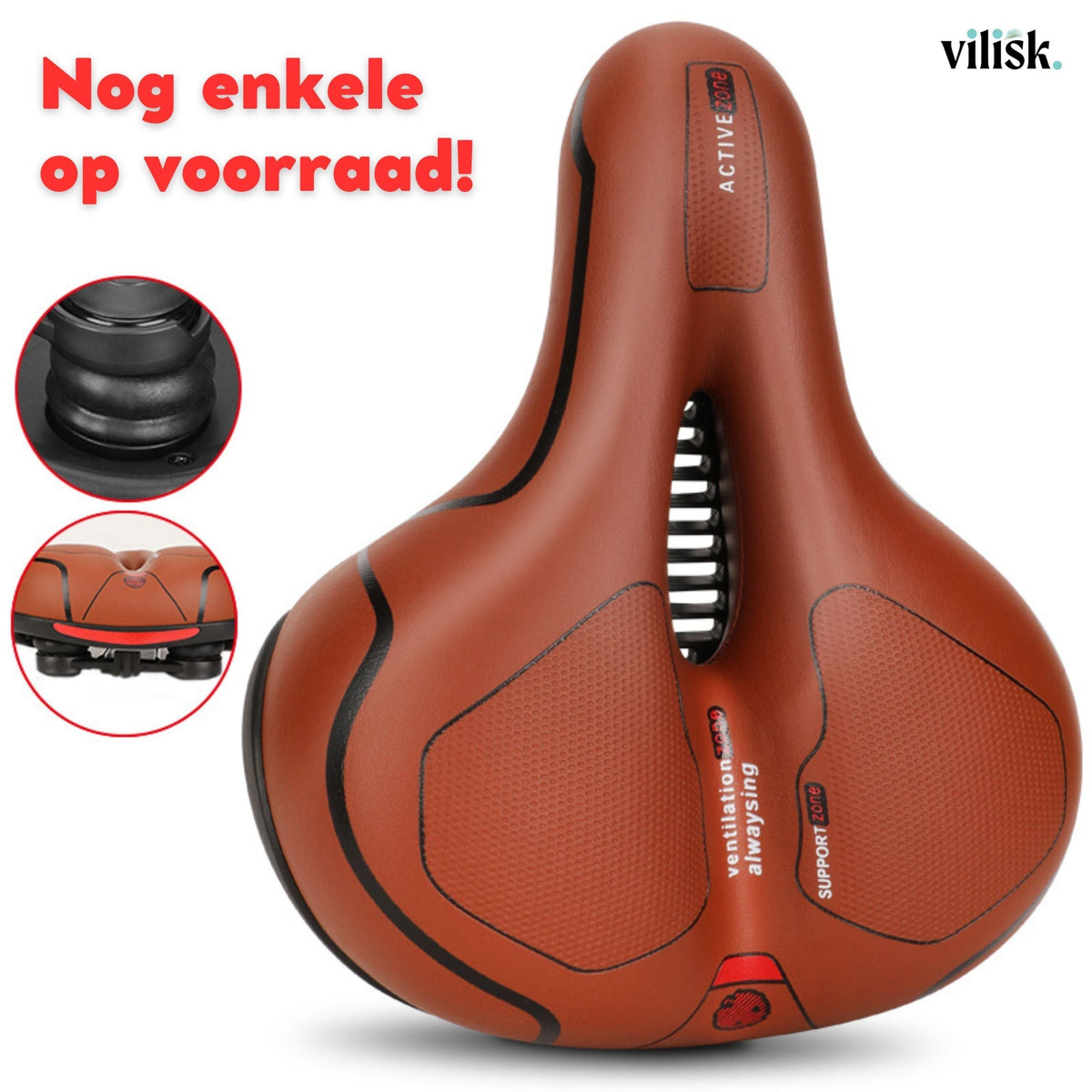 Ergonomic bicycle saddle with ventilated centre and textured comfort panels