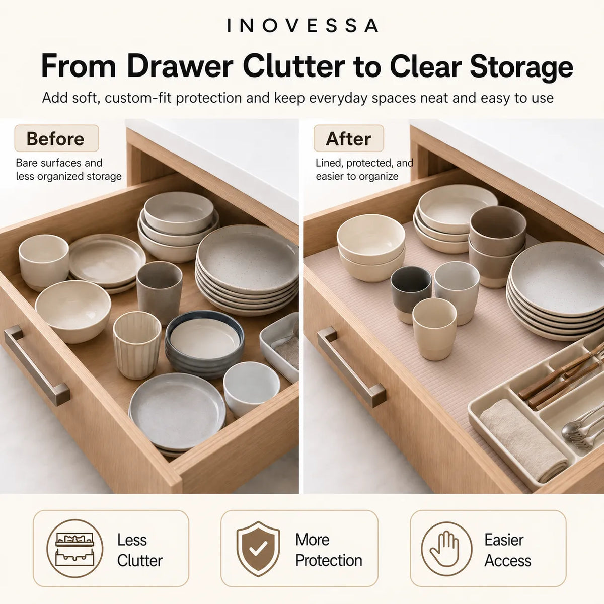 Rolled quilted shelf and drawer liner