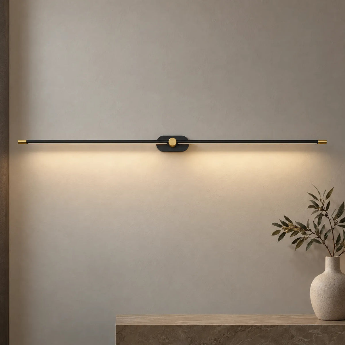 Linea - Minimalist Linear Wall Lamp Highlighting Artwork