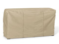 Khaki cover fitted over an outdoor log rack