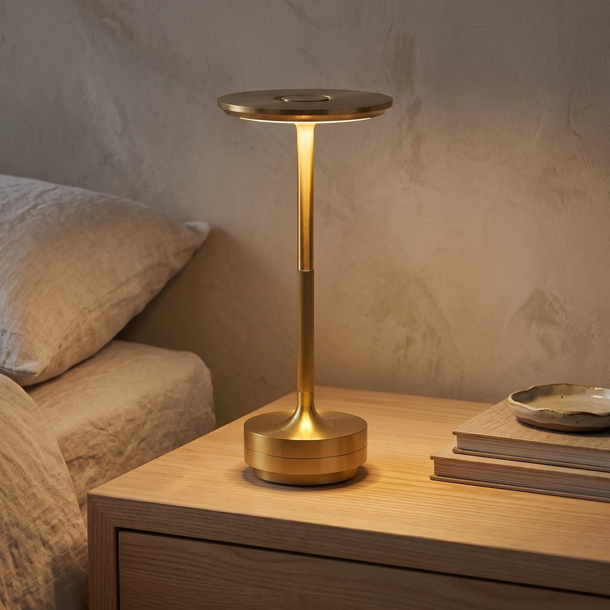 Lumestra - Cordless Modern Dimmable Table Lamp Illuminating Bedside Tables Without Cable Clutter