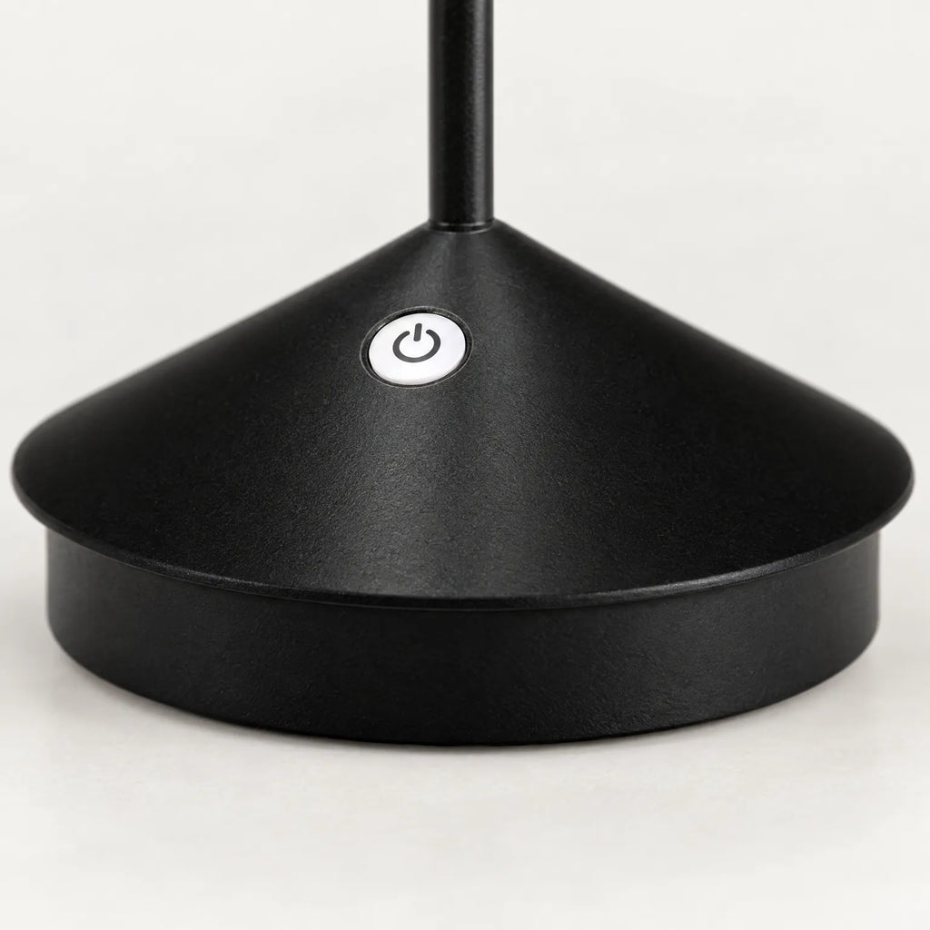 Cordless LED table lamp with slim stem and round base