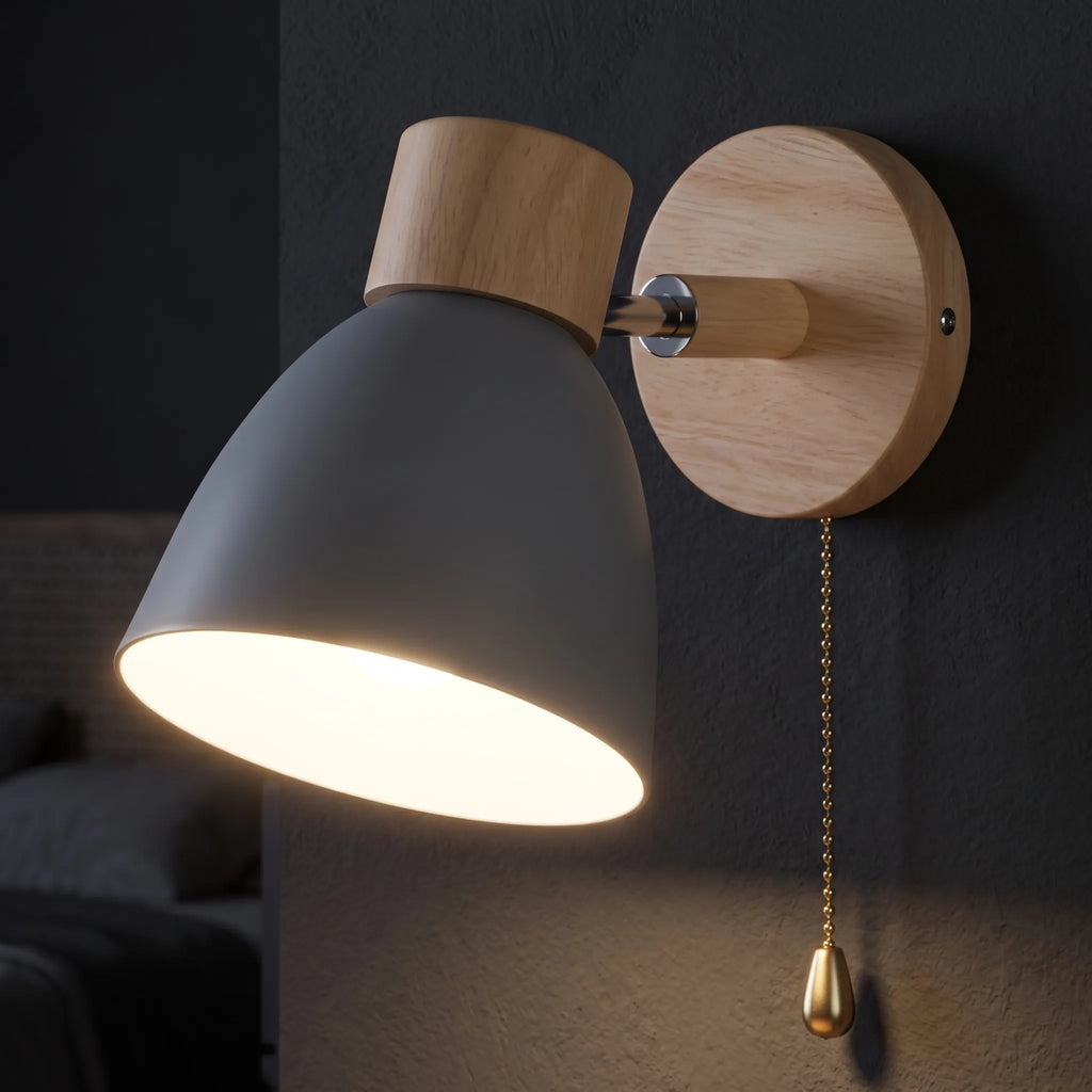 Lumette - Pull Cord Bedroom Wall Light Illuminating Bedside Reading Corners