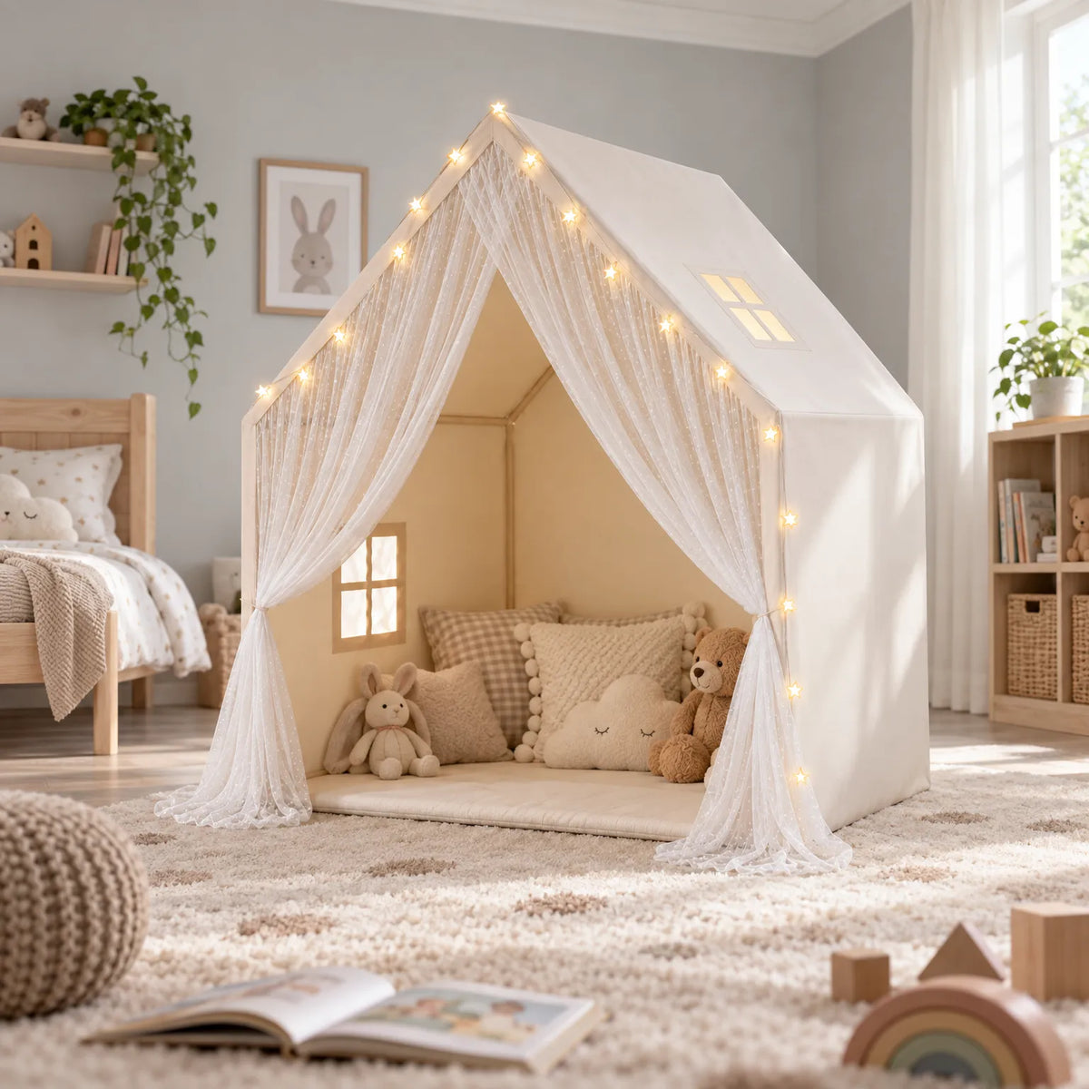 LuminaHide - Lace-Trimmed Childrens Playhouse Imaginative Pretend Play
