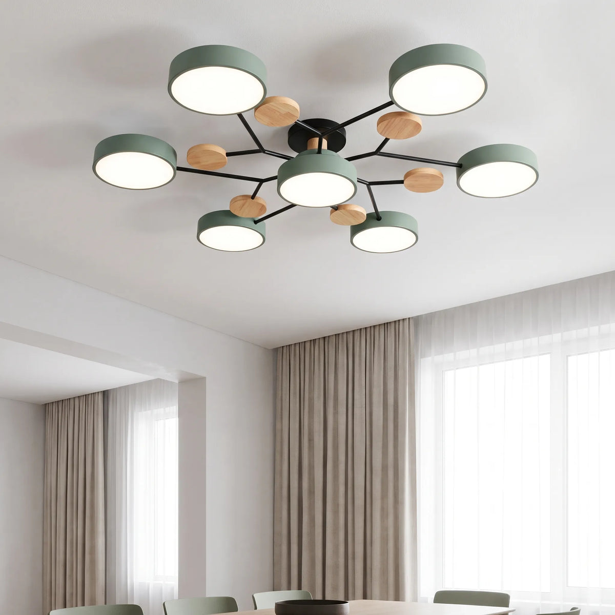 LuminaNode - Modern Multi-Head Ceiling Light Ambient Room Illumination