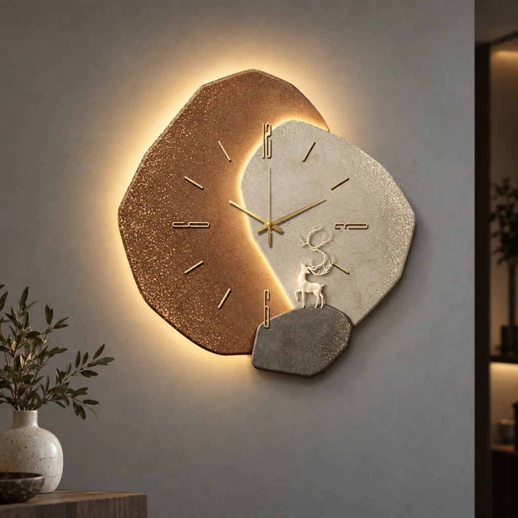 Luminaur - Organic Wood Wall Clock Checking The Time
