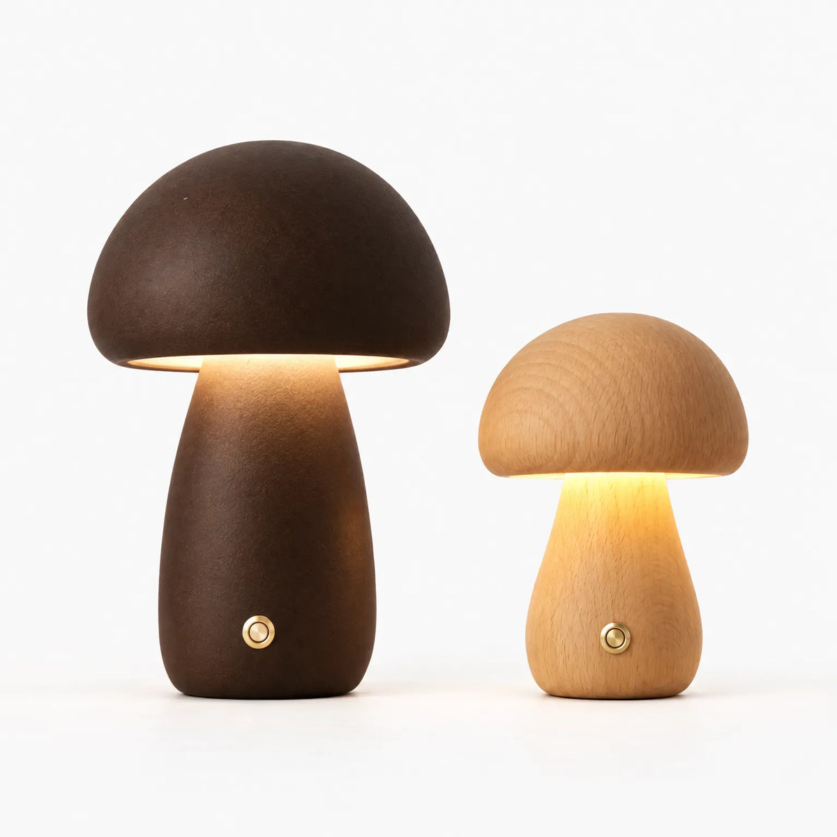 Luminawood - Wood Mushroom Table Lamp Adding Ambient Lighting