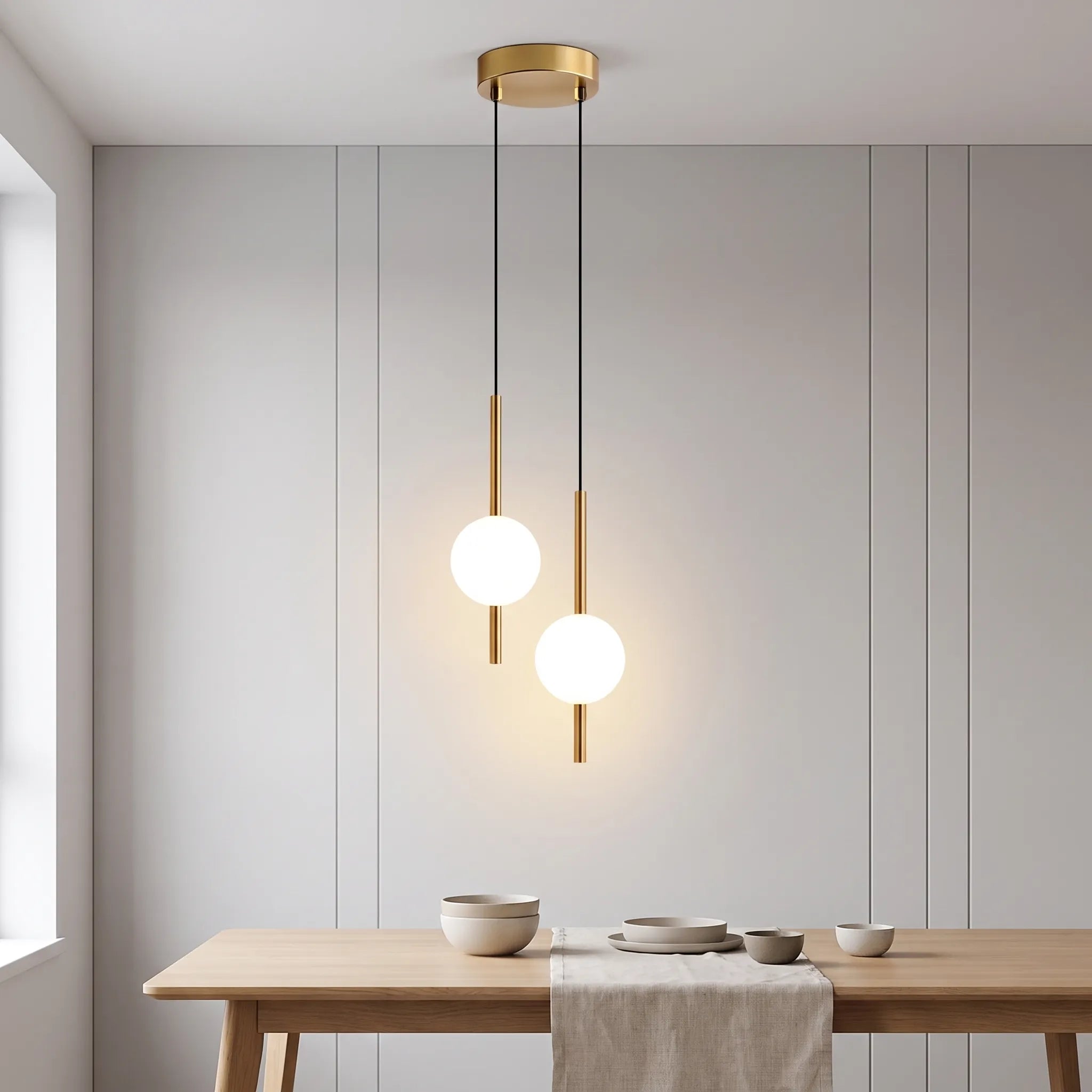 Luminix - Modern Double Pendant Ceiling Light Dining Space Illumination