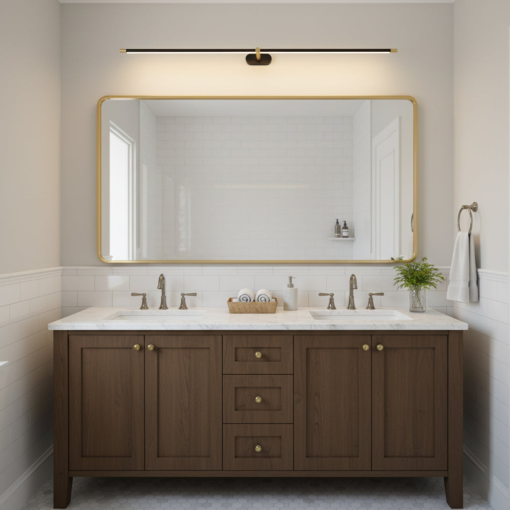 Slim linear rechargeable wall lamp with warm illumination