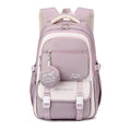 Multi-pocket school backpack with zipped compartments, front pouch and side pockets