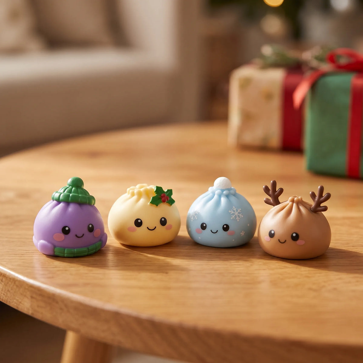 Festive dumpling soft toy advent calendar with 24 daily windows