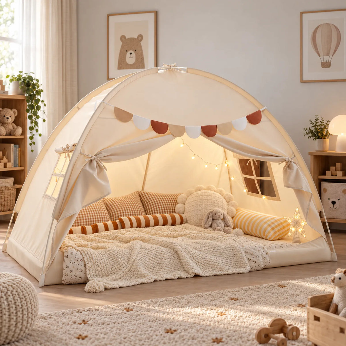 Nookla - Childrens Canopy Tent For Bed Creating A Cosy Reading Corner