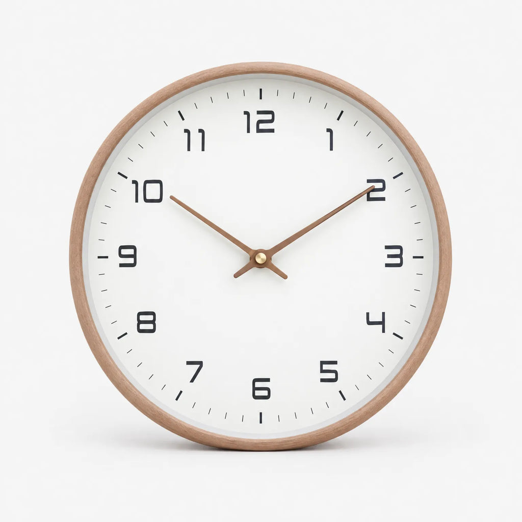 Nordik - Minimalist Wooden Wall Clock Checking The Time