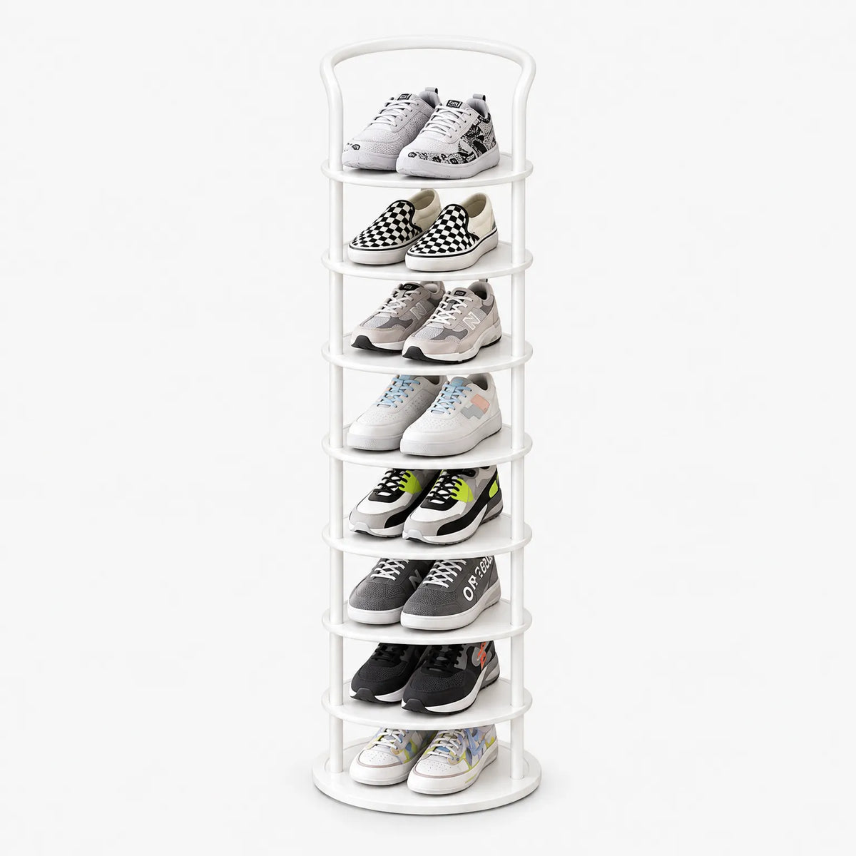 Novarix - Minimalist Vertical Round Shoe Rack Keep Daily Shoes Tidy And Out Of The Way By The Front Door