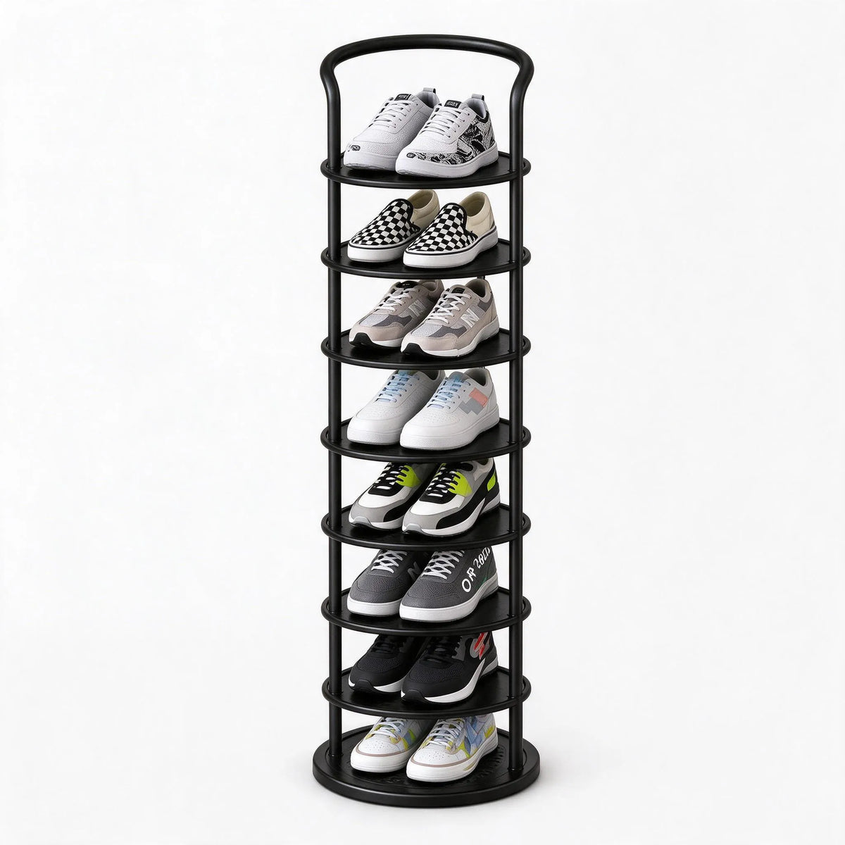 Novarix - Minimalist Vertical Round Shoe Rack Keep Daily Shoes Tidy And Out Of The Way By The Front Door