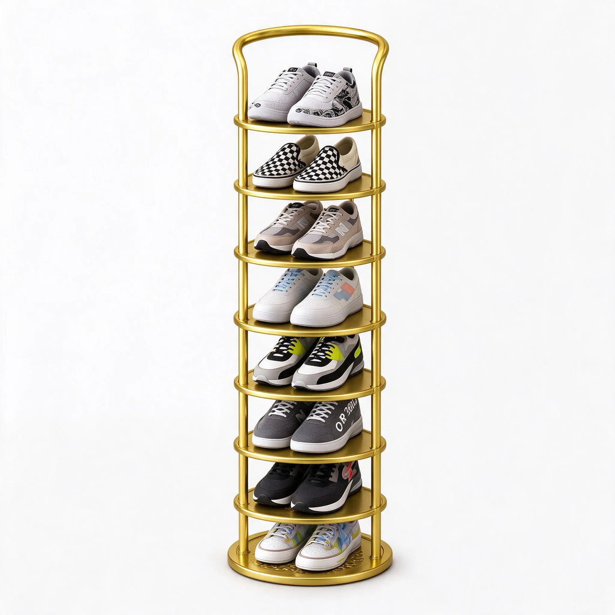 Novarix - Minimalist Vertical Round Shoe Rack Keep Daily Shoes Tidy And Out Of The Way By The Front Door