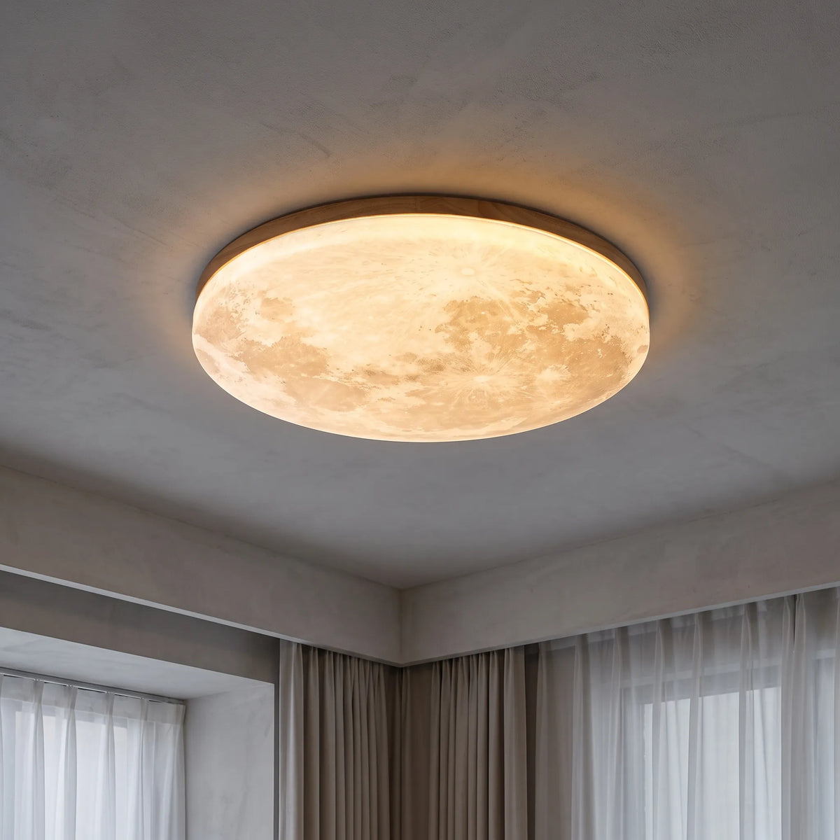 Noxelle - Round Flush Mount Ceiling Light Illuminate Living Spaces With A Warm, Gentle Glow