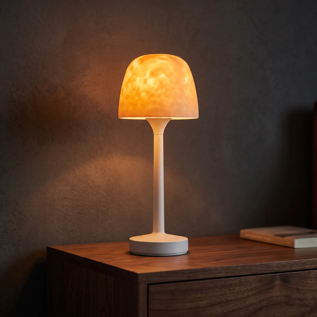 Noxida - Cordless Ambient Bedside Lamp Illuminating A Bedside Table