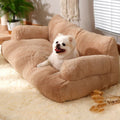 Plush pet sofa bed with raised cushioned sides
