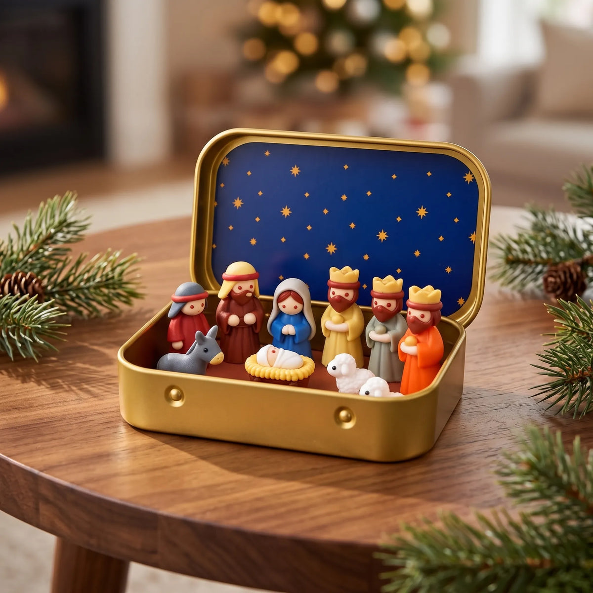 Olverda - Traditional Mini Nativity Set Setting Up A Small Nativity Scene On A Shelf Or Windowsill