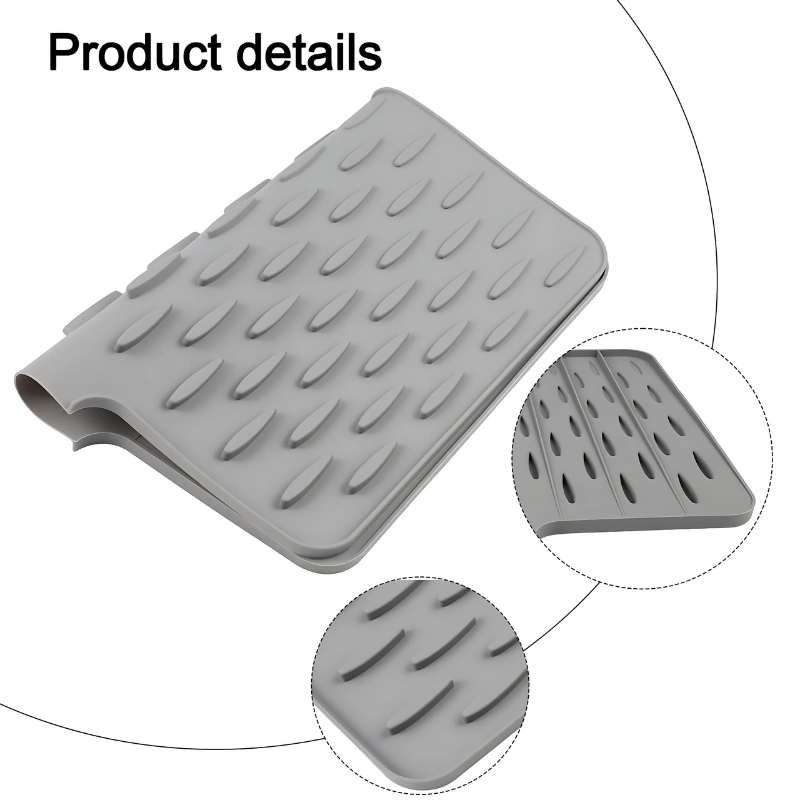 Textured silicone kitchen drying and heat protection mat