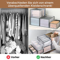 Grey compartmented wardrobe storage organiser for folded clothes