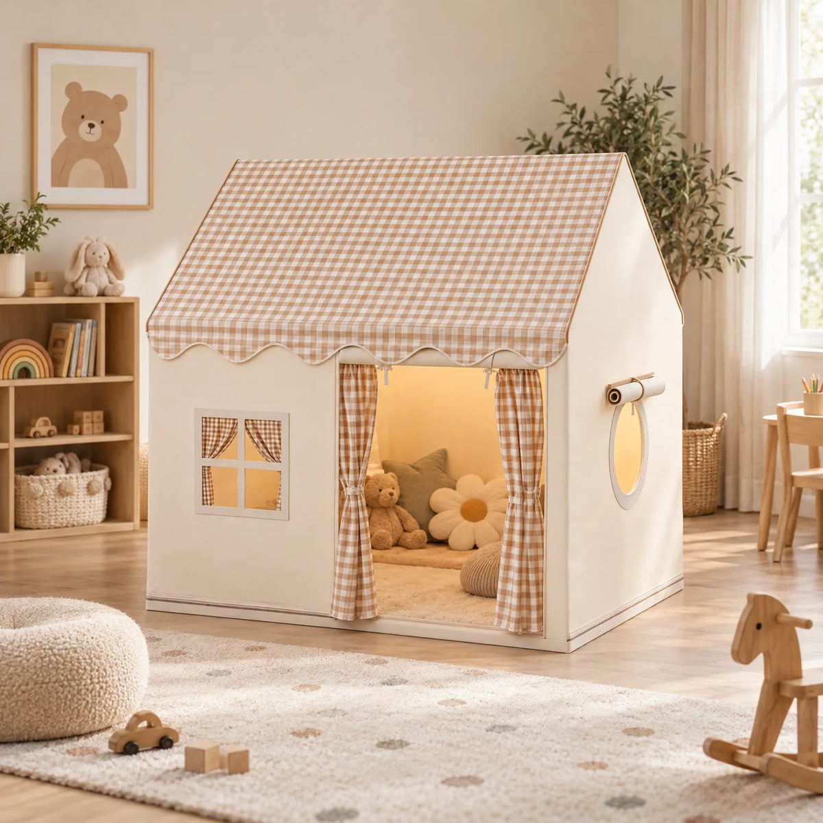 Plaidwood - Cottage Style Playhouse Tent Imaginative Role Play