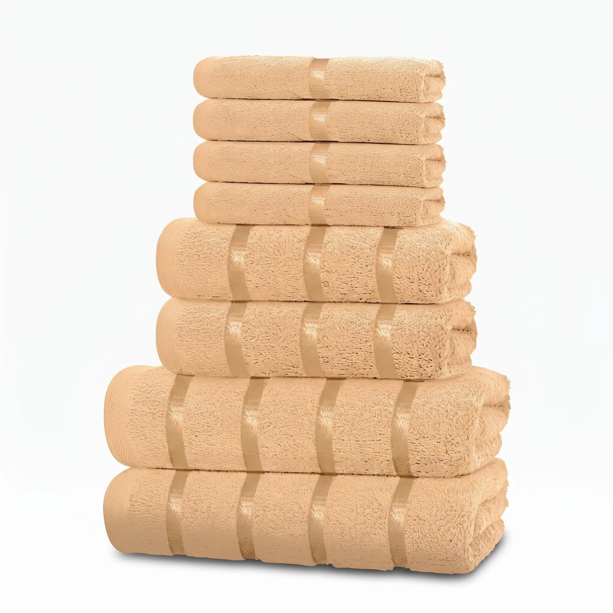 PlushLinen - Eight-Piece Matching Towel Set Drying Off