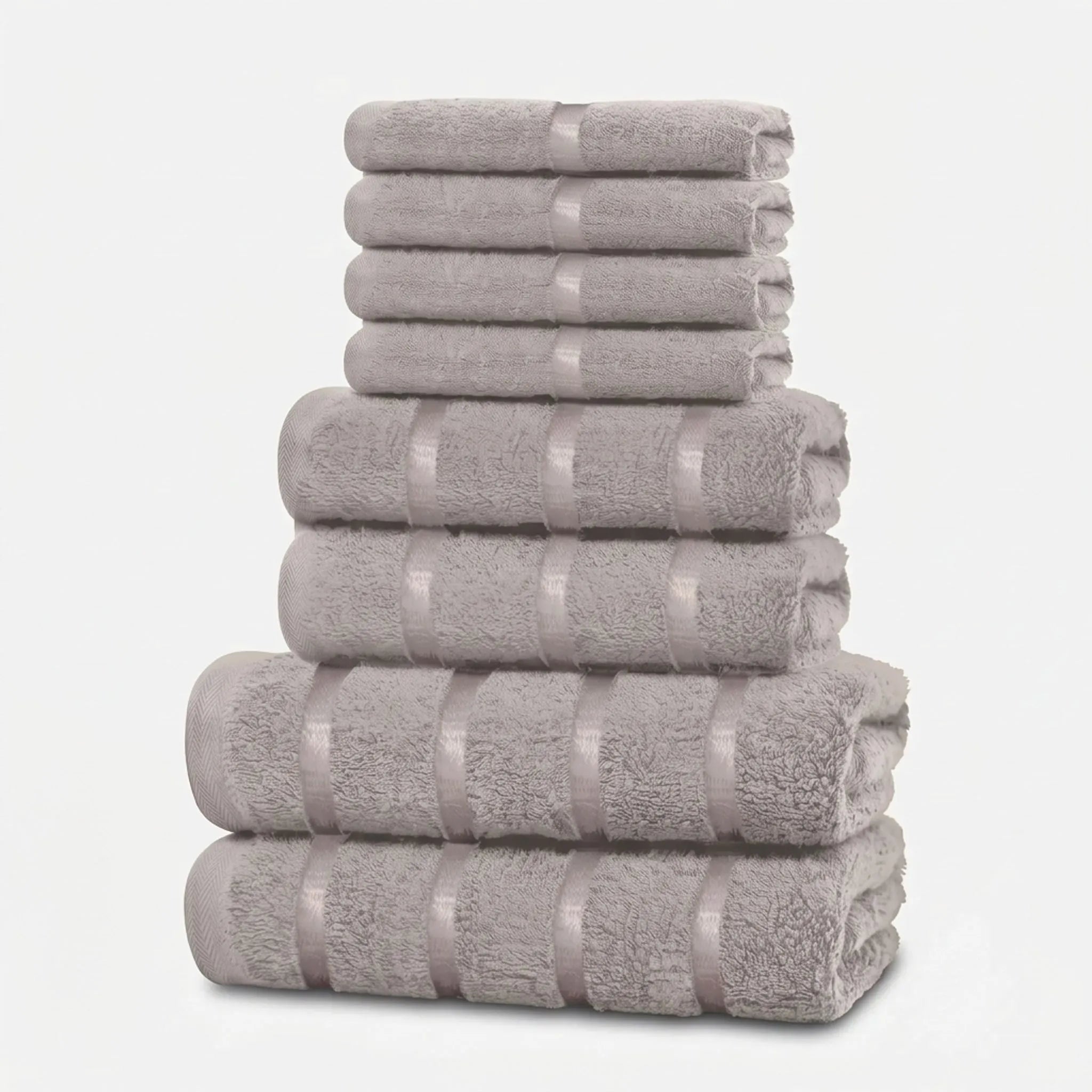 PlushLinen - Eight-Piece Matching Towel Set Drying Off