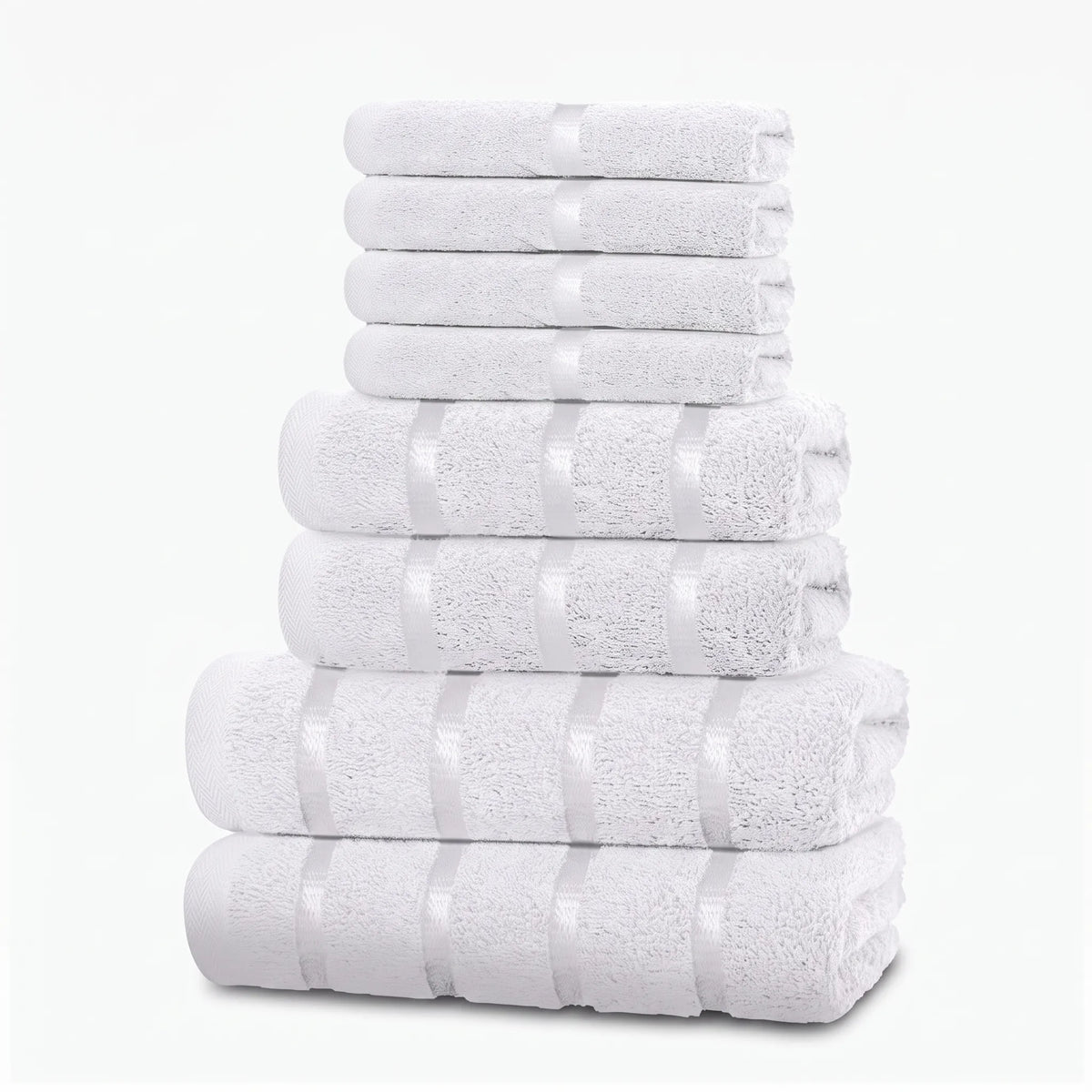 PlushLinen - Eight-Piece Matching Towel Set Drying Off