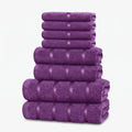 PlushLinen - Eight-Piece Matching Towel Set Drying Off