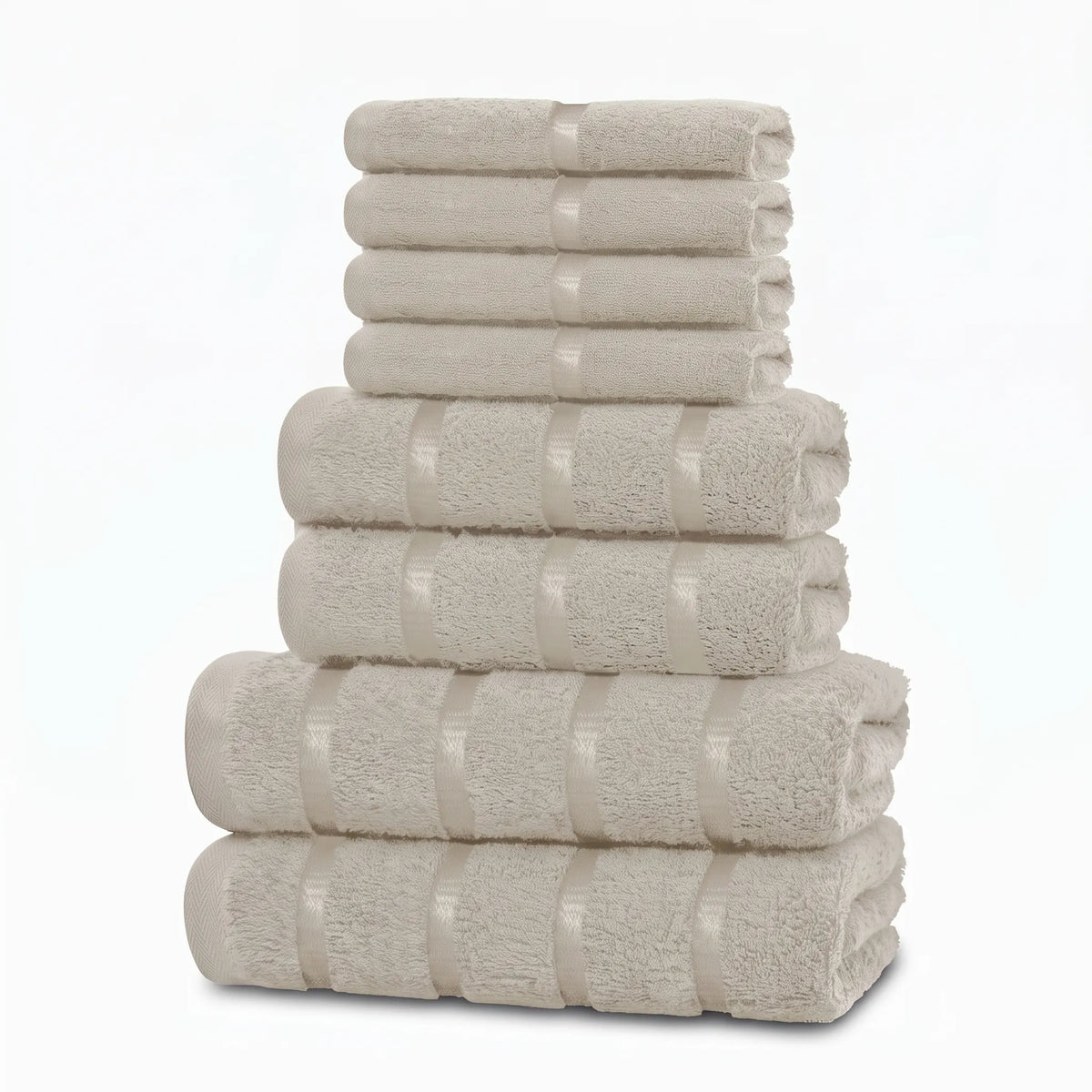 PlushLinen - Eight-Piece Matching Towel Set Drying Off