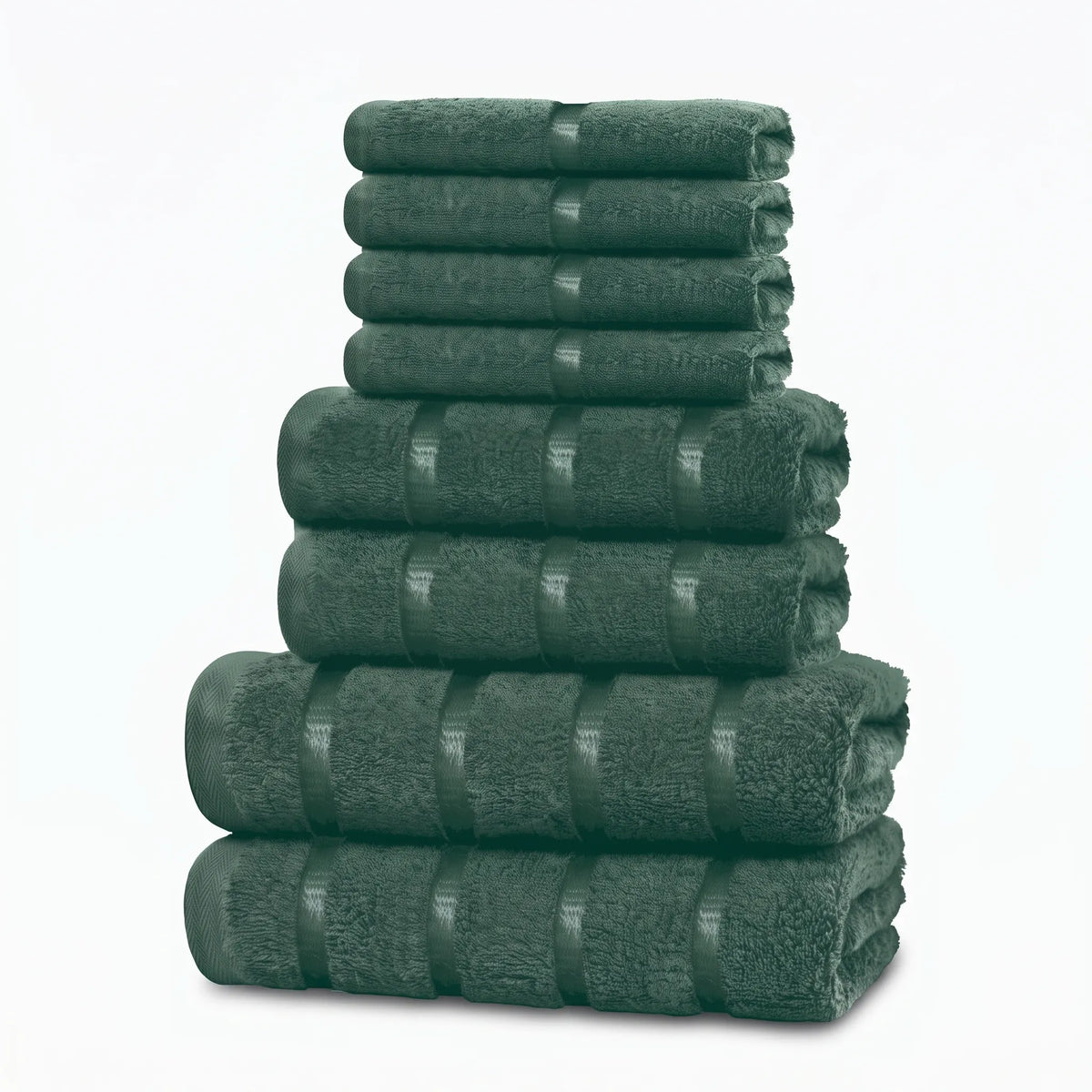 PlushLinen - Eight-Piece Matching Towel Set Drying Off