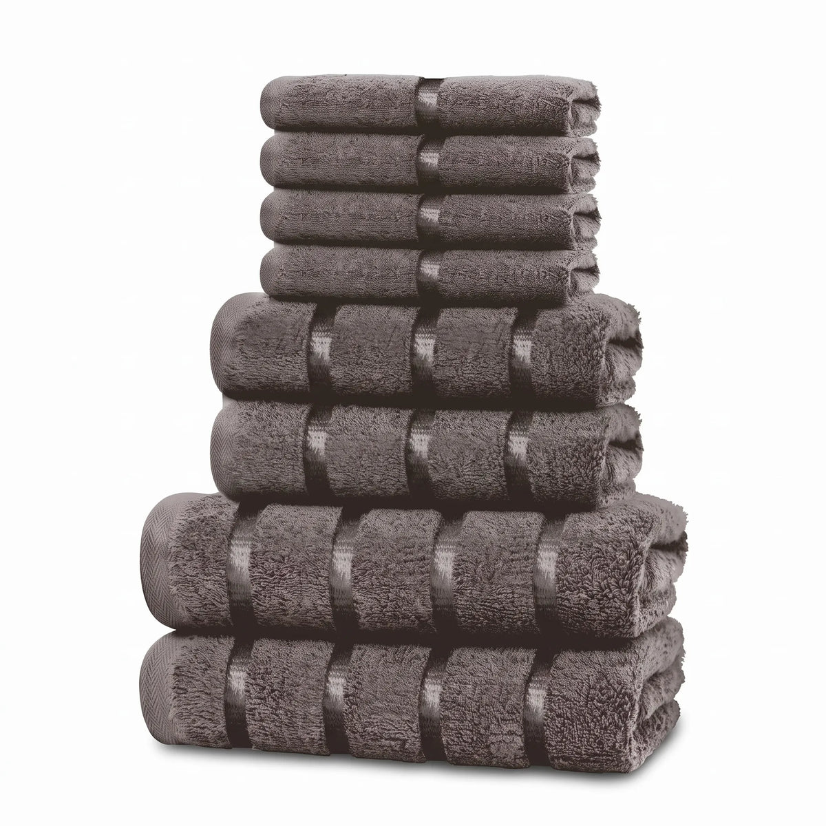 PlushLinen - Eight-Piece Matching Towel Set Drying Off