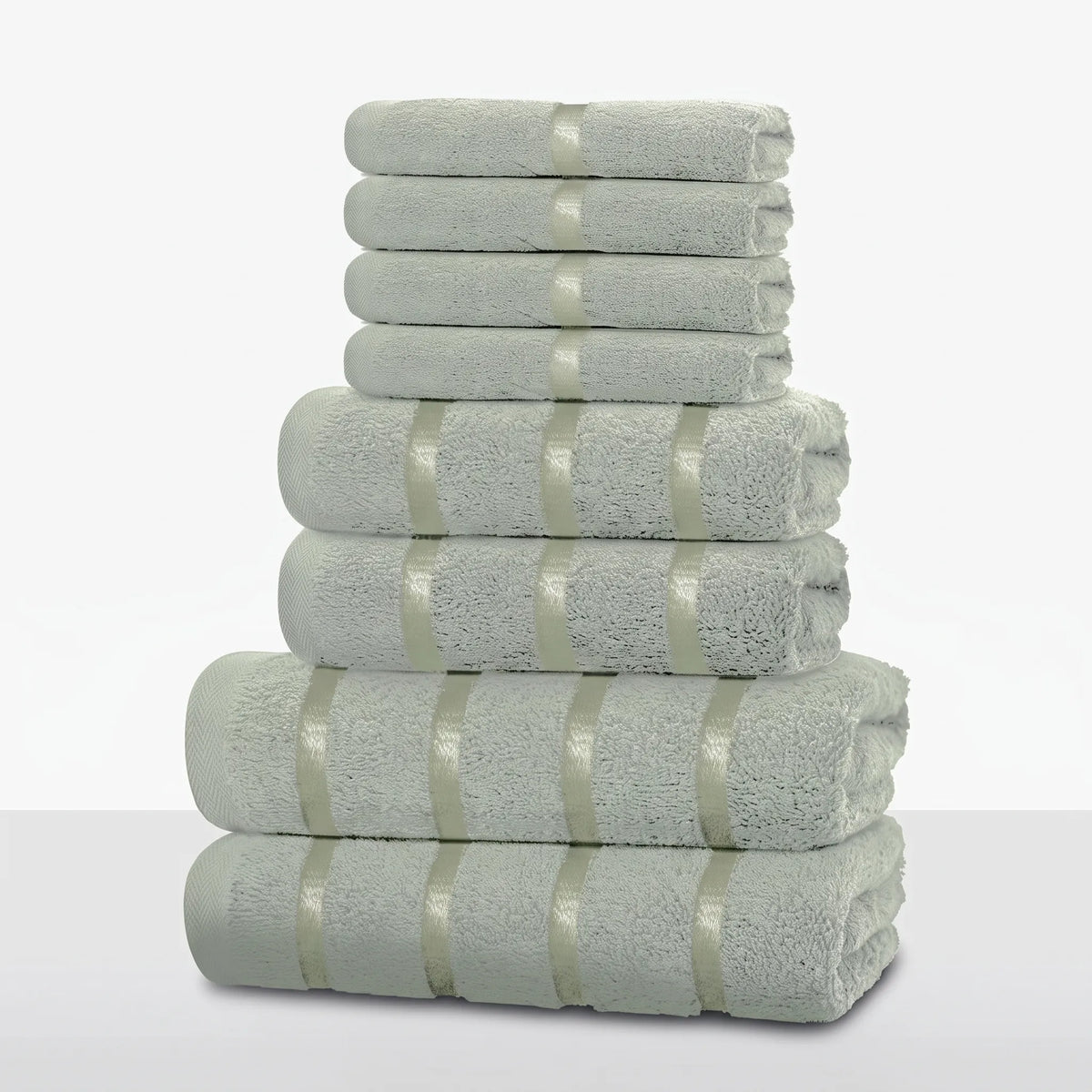 PlushLinen - Eight-Piece Matching Towel Set Drying Off