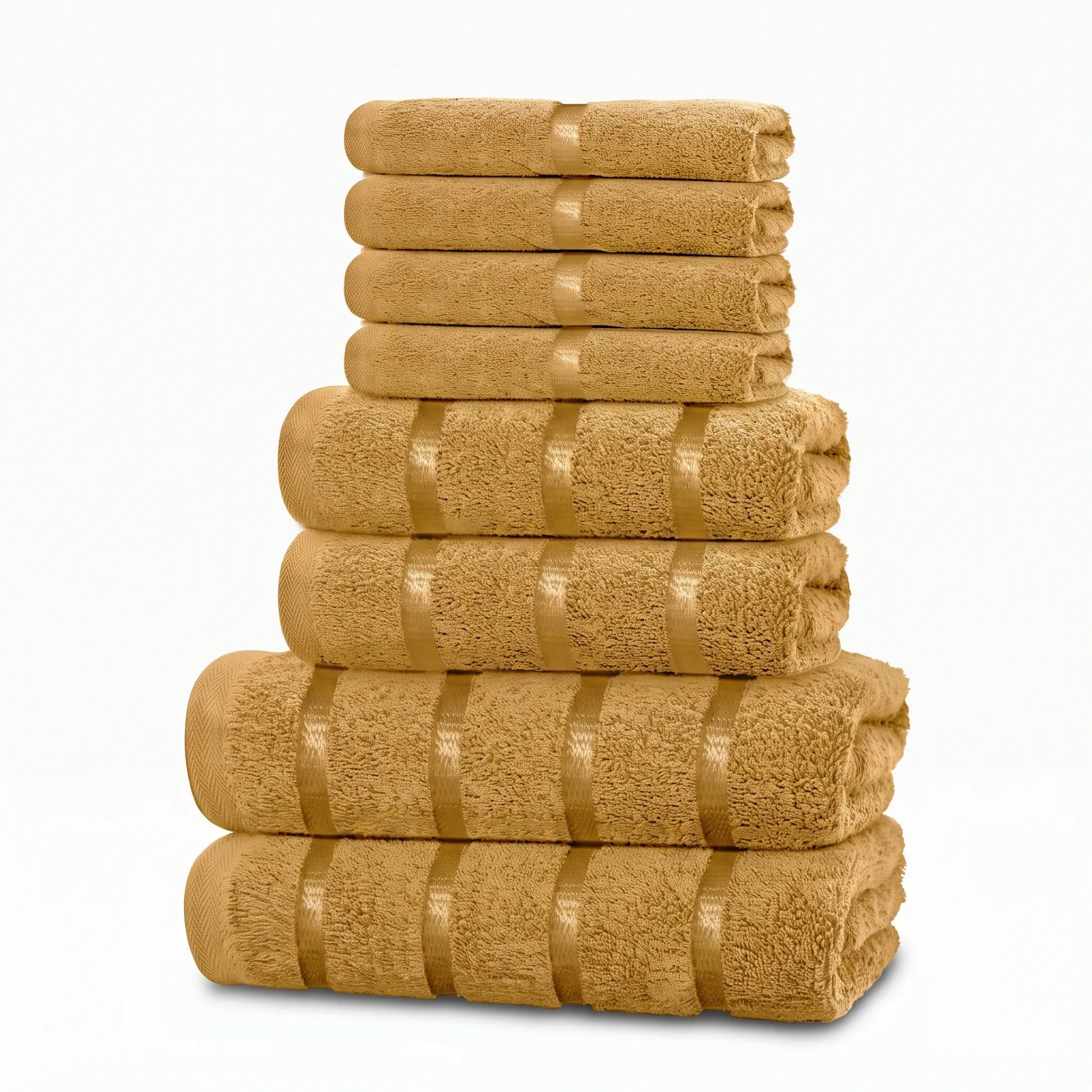 PlushLinen - Eight-Piece Matching Towel Set Drying Off