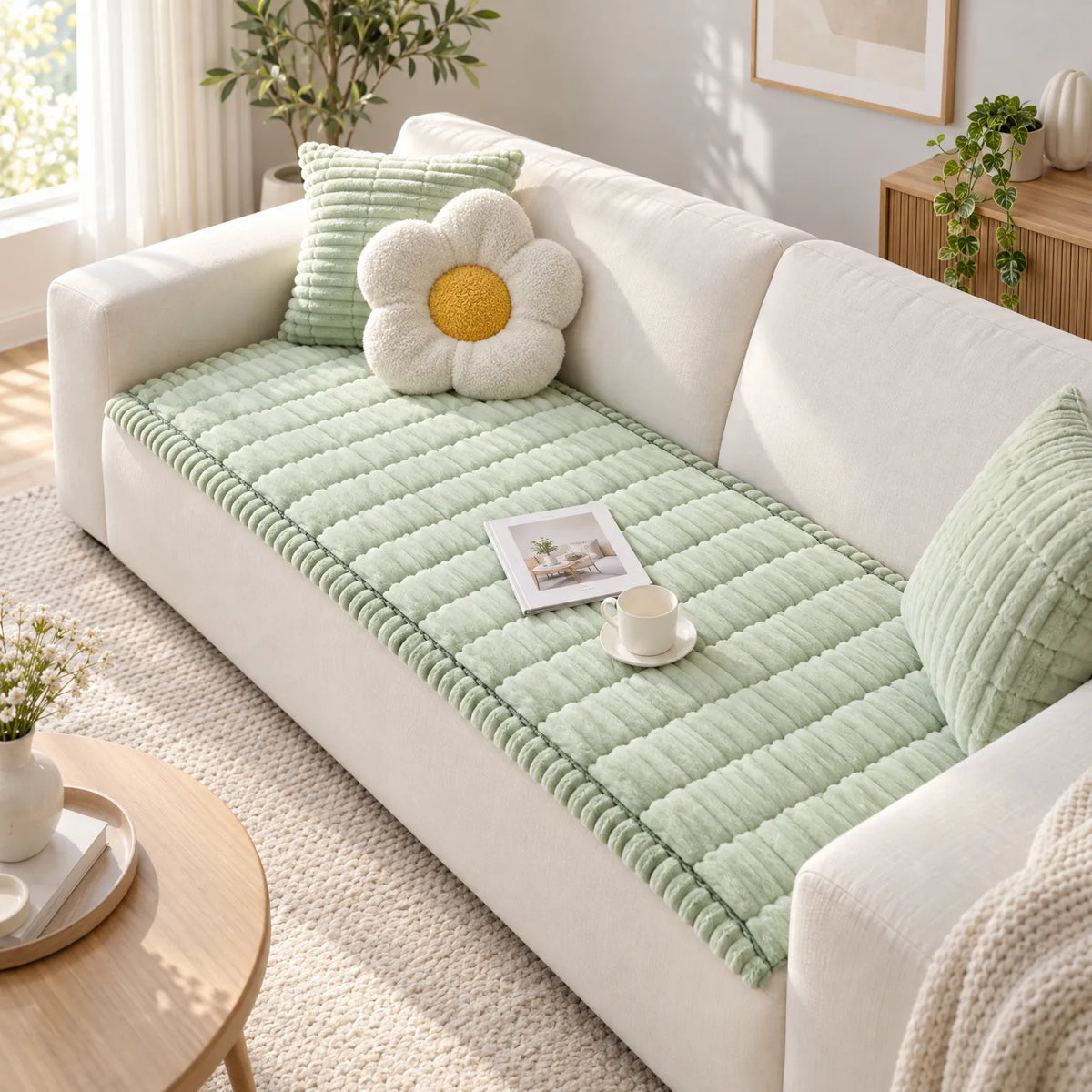 Plushly - Quilted Sofa Cover Updating Living Spaces