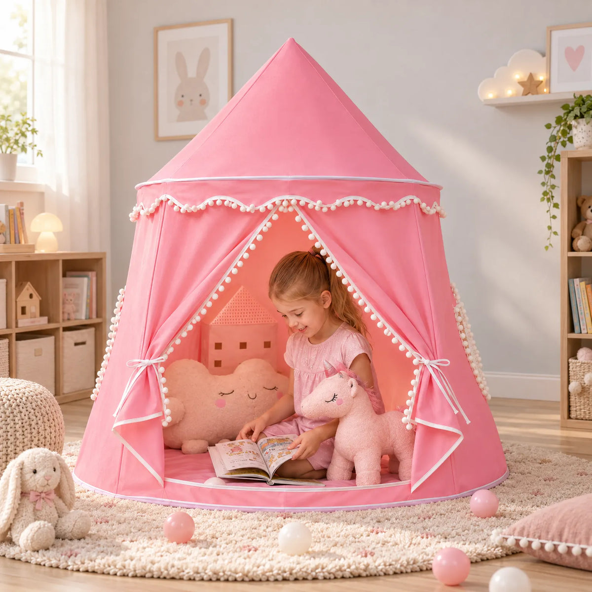 Pompina - Childrens Indoor Play House Tent Setting Up An Indoor Reading Spot