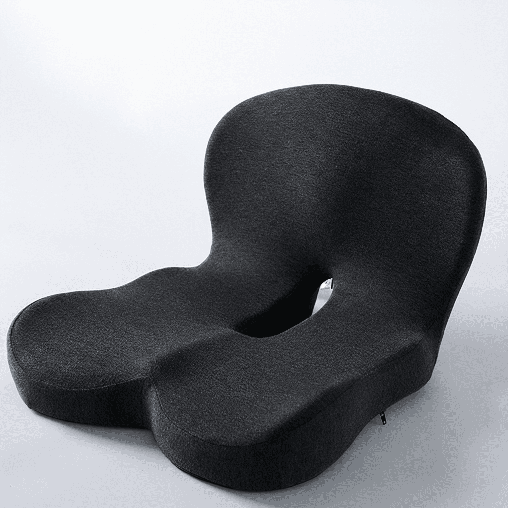 Contoured memory foam seat cushion with central opening