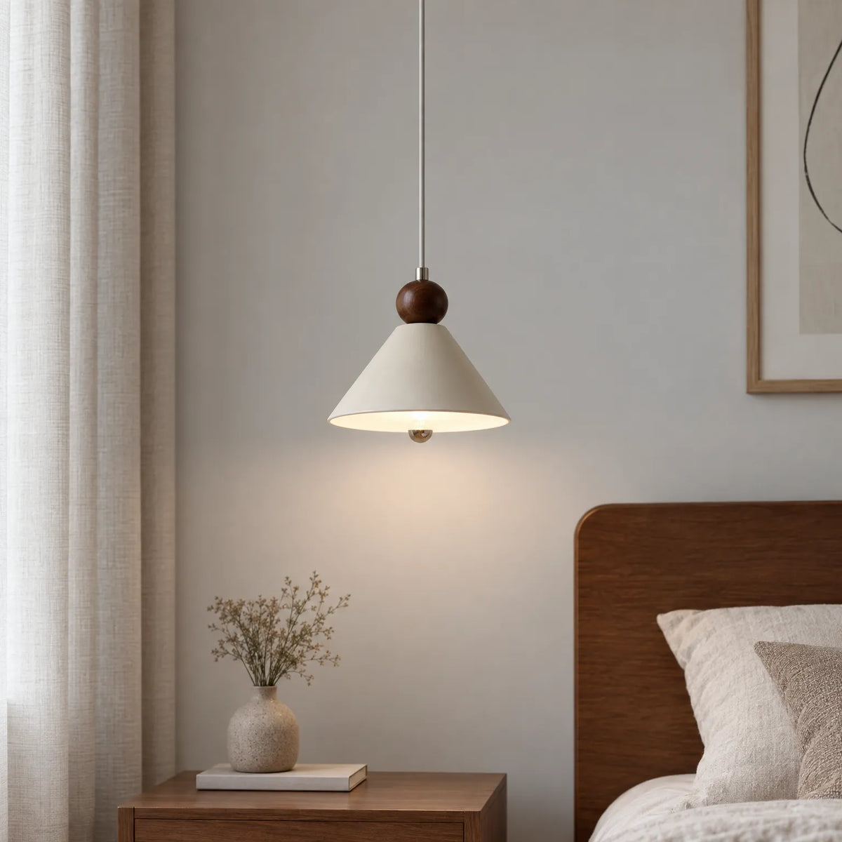 Skandis - Scandinavian Style Ceiling Light Illuminating Bedside Areas