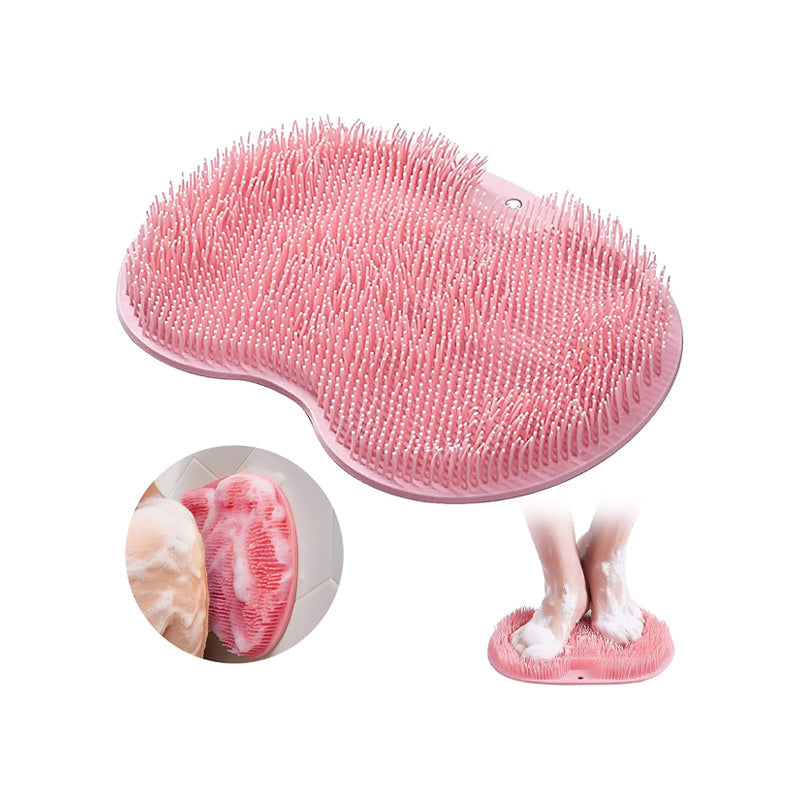 Textured handheld shower scrubber with dense bristles