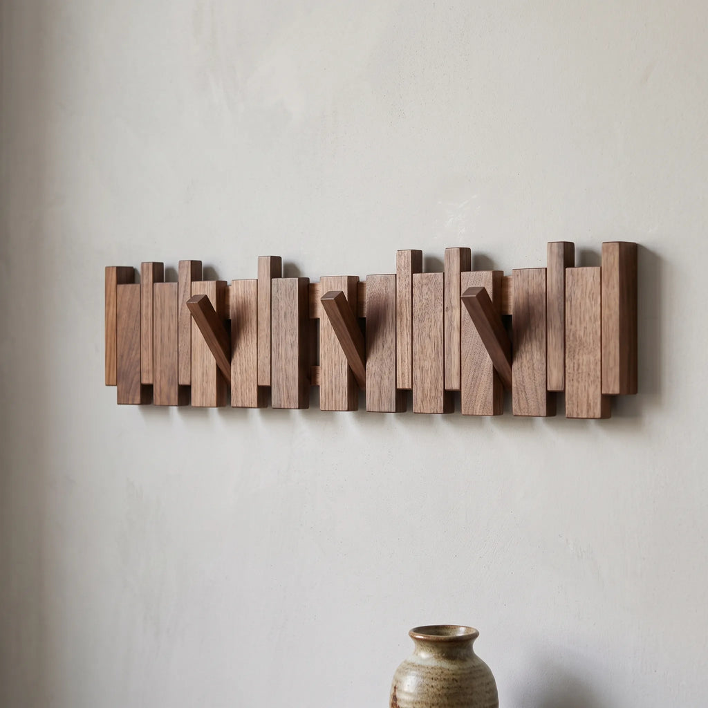Slator - Minimalist Slatted Wall Coat Rack Hanging Daily Jackets