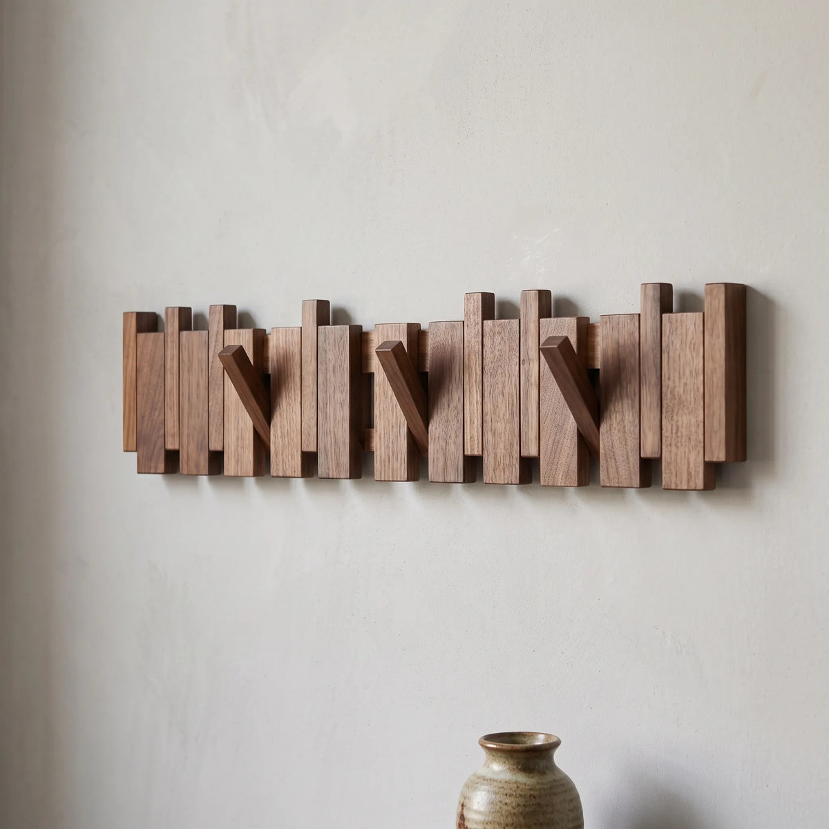 Slator - Minimalist Slatted Wall Coat Rack Hanging Daily Jackets